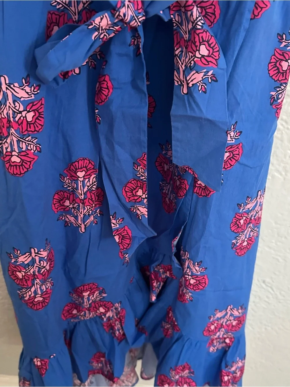 Tie-waist wrap dress - Bright Grotto Multi